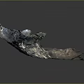 Colorful Textured Terrain Model With Rock Formations Vegetation And Mossy Surfaces