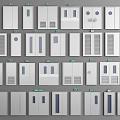 Various Safety Door Designs With Emergency Exit Signs And Ventilation Panels