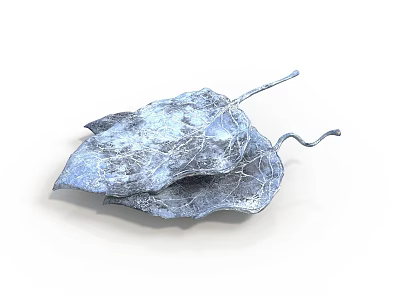 Blue Butterfly With Leaf Patterned Wings And Textured Surface On White Background 3d model