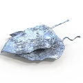 Blue Butterfly With Leaf Patterned Wings And Textured Surface On White Background