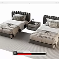 Modern single bedside table 3d model