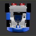 Blue and White Toy Go-Kart With Large Wheels And Number 10 Design