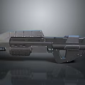 Futuristic Sci Fi Weapon 3D Model With Metallic Surface And Detailed Grip Handle