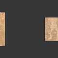 Two Brown Textured Rectangular Pillars With Different Heights On White Background