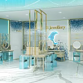 Luxurious Jewellery Store Interior With Elegant Display Cases And Chandelier Lighting