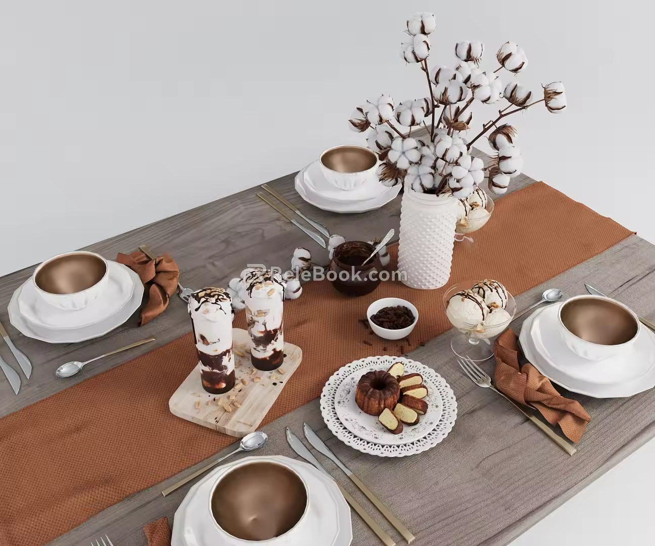 Modern Tableware Combination 3d model