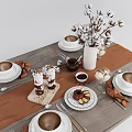 Modern Tableware Combination 3d model