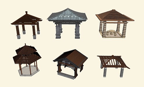 New Chinese Style Pavilion 3d model