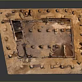 Detailed Ancient Scene Ruin Model With Brick Archway Scattered Stones And Small Figures