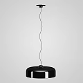 Modern Black Round Pendant Light With Spiral Hanging Wire Design 3d model
