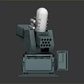 Green Tank Model with Turret Cannon White Dome and Stable Base Detailed Design