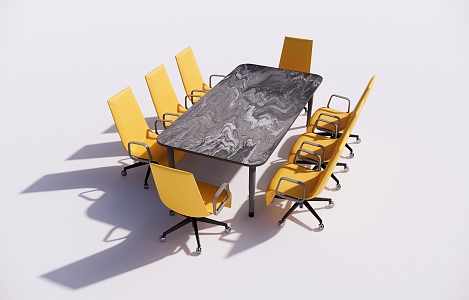 Modern Conference Table and Chair 3d model