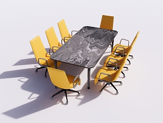 Modern Conference Table and Chair 3d model