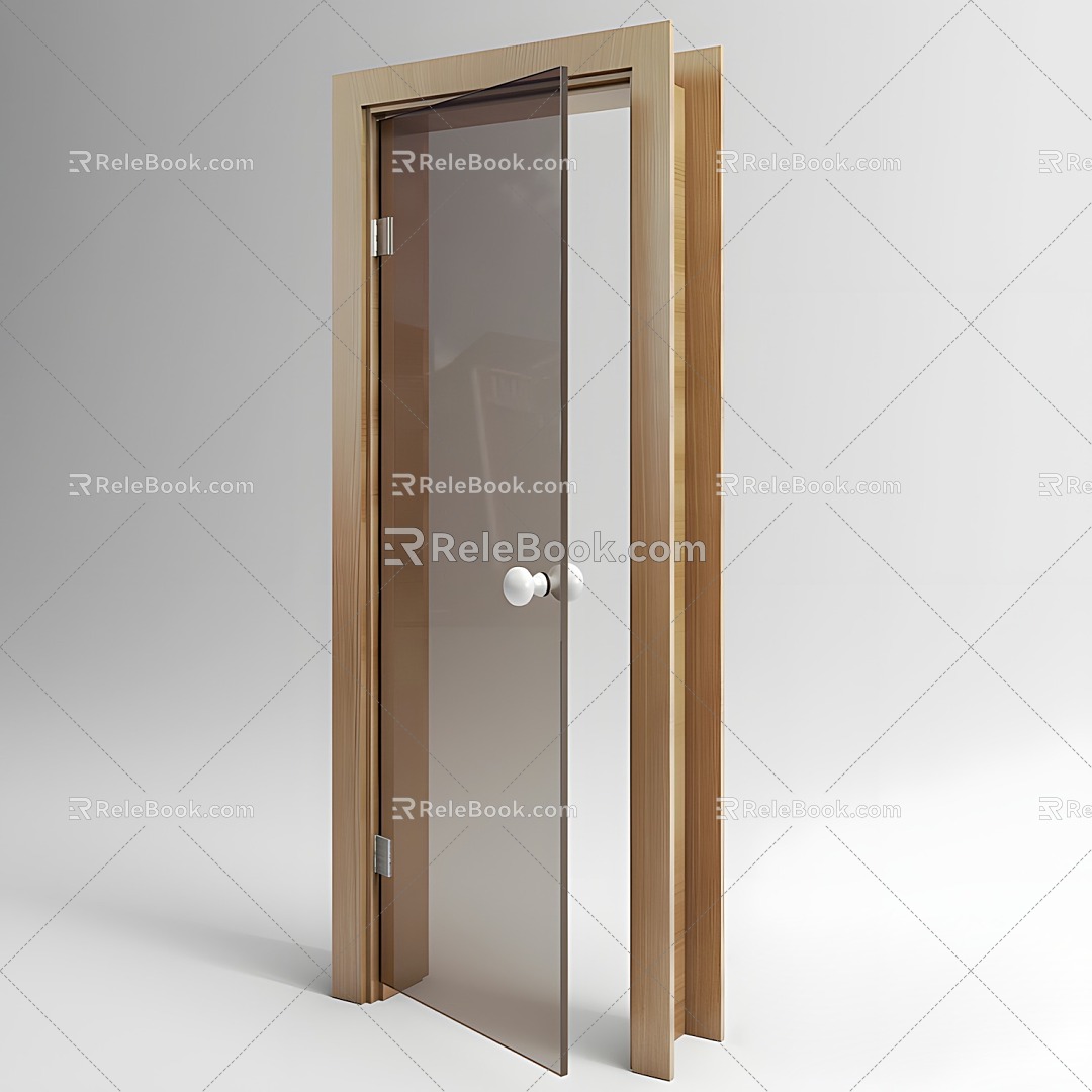 Modern Glass Door Swing Door Toilet Door Bedroom Door Office Door 3d model