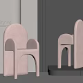 Modern Pink Designer Children's Chair With Arched Back Stylish Ergonomic Comfortable And Safe Design