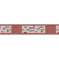 Decorative Feature Wall Design With Red And White Brick Patterns And Segmented Sections