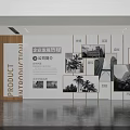 Company Wall Featuring Company Development History Introduction Photo Displays and Palm Tree Decorations