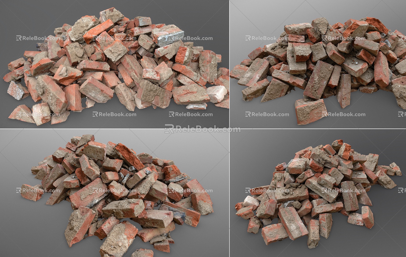 Modern Brick Building Waste Brick Building Waste Brick Concrete Brick Brick 3d model