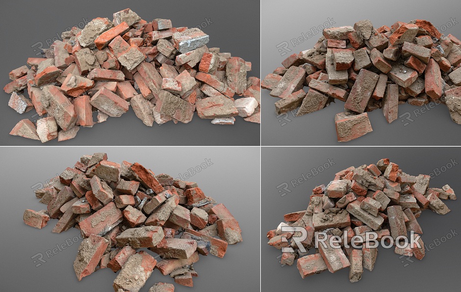 Modern Brick Building Waste Brick Building Waste Brick Concrete Brick Brick model