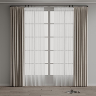 modern curtain fabric curtain gauze curtain 3d model