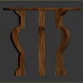 Solid Wood Round Table With Curved Legs And Natural Wood Grain Surface