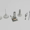 Industrial Equipment Components Including Flange Base Connector Rod And Valve Parts