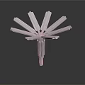 Silver Metal Mechanical Equipment With Radial Blades And Central Shaft Structure