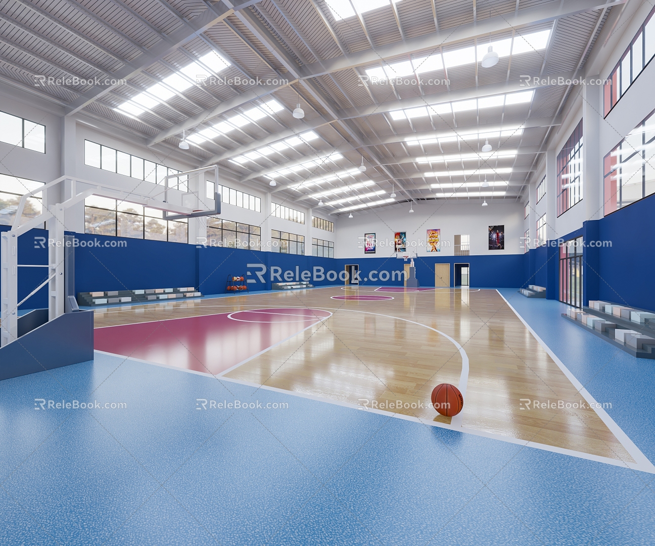 modern basketball hall 3d model