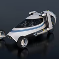 Futuristic Flying Car Flying in Sky With Propellers Wings and Wheels