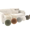 Modern Two Seater Sofa With Color Options Blanket And Decorative Pillows