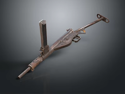 Vintage Antique Metal Firearm Weapon With Classic Design And Rustic Finish 3d model