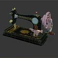 Vintage Sewing Machine With Decorative Patterns And Metal Components Classic Design 3d model