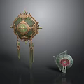 Traditional Household Decorative Items With Green Gold Accents And Tassel Details