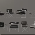 Sleek Modern Leisure Chairs With Metal Frames And Leather Seats In Various Styles