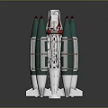 Green And White Military Missile With Symmetrical Warhead Structure And Launch System Design