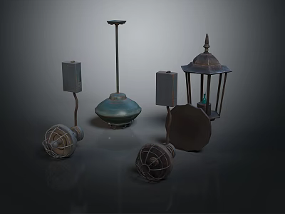Different Decorative Lighting Fixtures for Home Decor Including Pendant Wall and Lantern Styles 3d model
