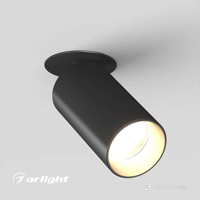 Sleek Black Downlight Spotlight Modern Ceiling Mounted Warm Lighting Fixture 3d model 