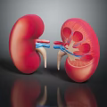 Human Kidneys Anatomical Structure Showing Internal Details And Blood Vessels