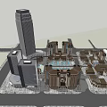 Jianou Aerial View of Gantie Nanchang West Railway Station Building Complex Haipai 3d model