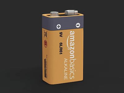 Amazon Basics 9V Alkaline Battery 6LR61 for Daily Use Electronics 3d model