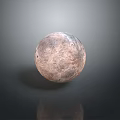 Moon Sphere Surface With Craters On Gray Background And Reflection