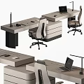 Modern Office Desk And Chair Set With Laptop Mouse And Sleek Functional Design