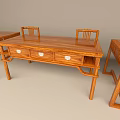 Natural Wood Grain Dining Tables With Simple Design And Multiple Sizes 3d model