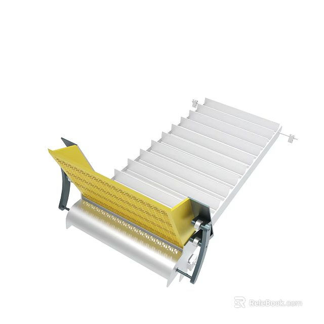 Silver And Yellow Metal Bracket With Parallel Bars And Support Structure 3d model