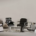 Various Styles of Barber Chairs with Leather Upholstery and Modern Design