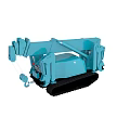 Blue Crawler Crane Model With Tracked Chassis And Lifting Mechanism 3d model