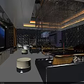 Luxurious KTV Interior Design With Large Screen Sofa And Crystal Chandelier