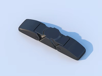 Black Rectangular Component With Central Circular Knob And Fixing Elements 3d model