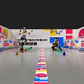 Young Athletes Engage in Junior Roller Skating Training with Cones on Indoor Court