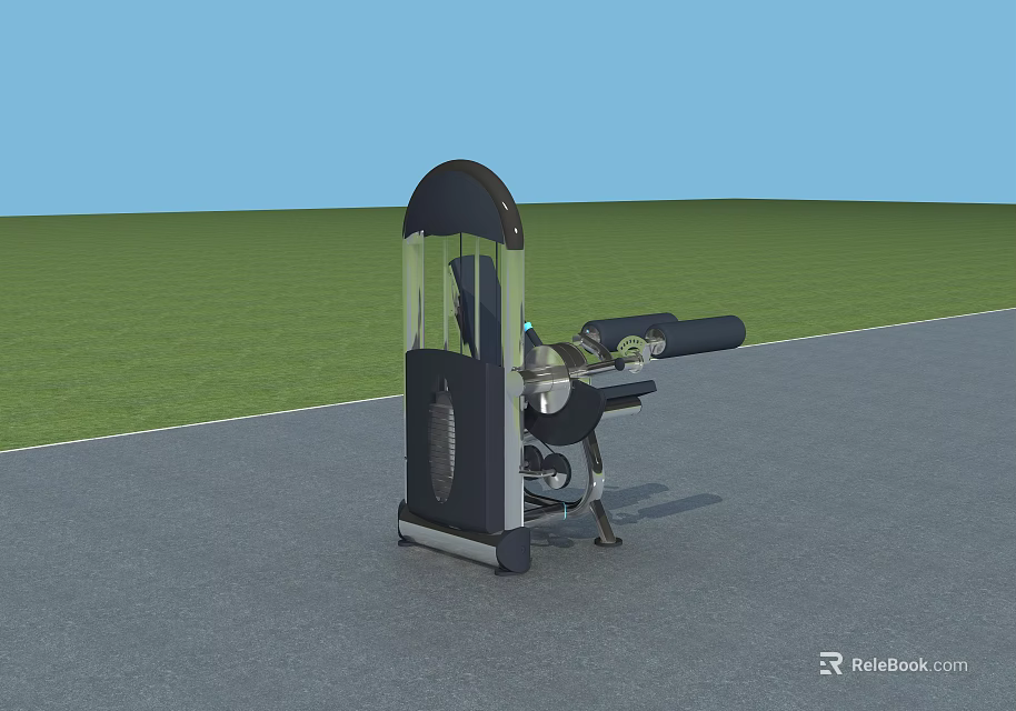 Outdoor Sports Equipment For Fitness Training With Seat And Arm Extension Design On Grass Field 3d model 